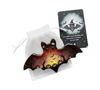 Tarjetas de bolsillo de Halloween - tokens de bendición inspiradores para la motivación | Acrílico con compañero de bolsillo de papel recubierto con palabras de apoyo para el estudio de la fiesta