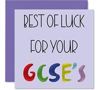 Tarjetas de buena suerte - Best of Luck for GCSEs - You Got This Cards, Good Gifts Tarjeta escolar de examen GCSE Uni, tarjetas de felicitación de 145 mm para estudiantes, amigos, familiares
