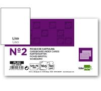 Ficha liderpapel lisa nº2 75 x 125mm paquete de 100 180g - FL02