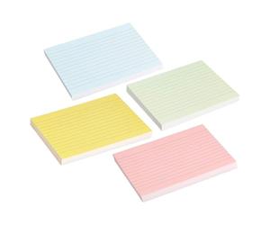 Tarjetas de cartón rayado, 4 bloques de papel para la enseñanza, preparación de exámenes, archivado, manualidades, diario, planificación, lluvia de ideas