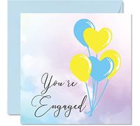 Tarjetas de compromiso para parejas - Estás comprometido - Felicitaciones Happy Engagement Gifts Felicitaciones, Tarjeta de felicitación bien hecha, 145 mm x 145 mm, tarjetas de felicitación de matrimonio para parejas, prometidas, prometidas