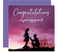 Tarjetas de compromiso para parejas, silueta de compromiso, felicitaciones, regalos felices, tarjeta de felicitaciones bien hechas, tarjetas de felicitación de matrimonio de 145 mm para parejas,