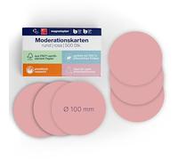 Tarjetas de comunicación pinnbar, forma de círculos, diámetro 10 cm, PG = 500 unidades, color rosa