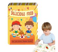 Tarjetas de conciencia alimentaria - Tabla flash de educación nutricional, planificación de comidas ayuda visual | 48 tarjetas flash divertidas educativas - Tarjetas de comedor conscientes con áreas