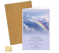 Tarjetas de Condolencia para Mascotas, Tarjeta de Condolencia de 18x11,7cm para Perro Mascota con Sobre y Adhesivo de Sellado Tarjeta de Condolencia para Perros para Dueño de Perro (Estilo Arcoiris)