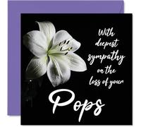 Tarjetas de condolencias - Con la más profunda condolencias sobre la pérdida de tu tarjeta pop, tarjetas de duelo para adultos, 145 mm x 145 mm, tarjeta de condolencias pensando en ti, tarjetas de