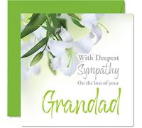 Tarjetas de condolencias - Tarjeta de condolencias más profundas sobre la pérdida de tu abuelo, tarjetas de duelo para adultos, 145 mm x 145 mm, tarjeta de condolencias pensando en ti, tarjetas de