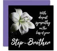 Tarjetas de condolencias - Tarjeta de condolencias más profundas sobre la pérdida de tu hermanastro - Tarjetas de duelo para adultos, tarjeta de condolencias de 145 mm, tarjetas de felicitación de