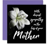 Tarjetas de condolencias - Tarjeta de condolencias por la pérdida de tu madre para adultos, 145 mm, diseño de flores