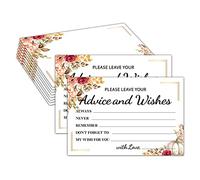 Tarjetas de consejos y deseos, rubor borgoña, consejos y deseos para el Sr. & Mrs, otoño Acción de Gracias, calabaza, boda, recepción/fiesta de compromiso, decoraciones - 07 (paquete de 25)