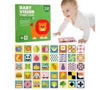 Tarjetas de Contraste para niños pequeños, Tarjetas de Aprendizaje en y Negro con Contraste - impresión Clara, sin Olor, Tarjetas de Sensor para la formación temprana del Cerebro