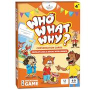 Tarjetas de conversación para niños Who What Why - Actividad de aprendizaje para habilidades sociales, inteligencia emocional y pensamiento crítico - Juego educativo para fomentar la comunicación y la