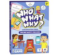 Tarjetas de conversación Who What Why para niños Seguridad en línea - Juego de aprendizaje de ciberseguridad y conciencia digital - Herramienta de regulación emocional para niños - Actividad de