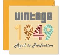 Tarjetas de cumpleaños 75 para hombres y mujeres, estilo vintage de 1949, envejecidas a la perfección, tarjeta de 75 cumpleaños divertida para ella, 145 mm x 145 mm, tarjetas de felicitación de
