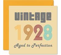 Tarjetas de cumpleaños 96 para hombres y mujeres, vintage de 1928 envejecidas a la perfección, tarjeta de cumpleaños divertida para ella y él, 145 mm x 145 mm, tarjetas de felicitación de cumpleaños