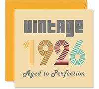 Tarjetas de cumpleaños 99 para hombres y mujeres, vintage de 1926 envejecidos a la perfección, tarjeta de cumpleaños 99 divertida para ella, tarjetas de felicitación de 145 mm, para abuelo, abuela,