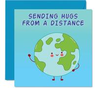 Tarjetas de cumpleaños de larga distancia para hombres y mujeres - Abrazos alrededor del mundo - Tarjeta de feliz cumpleaños para mamá, papá, hermano, hermana, tía, tío, amigo, 145 mm x 145 mm,