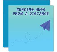 Tarjetas de cumpleaños de larga distancia para hombres y mujeres, abrazos de avión de papel, tarjeta de feliz cumpleaños para mamá, papá, hermano, hermana, tía, tío, amigo, 145 mm x 145 mm, tarjetas