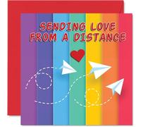 Tarjetas de cumpleaños de larga distancia para hombres y mujeres, diseño de arco iris, tarjeta de feliz cumpleaños para mamá, papá, hermano, hermana, tía, tío, amigo, 145 mm x 145 mm, tarjetas de