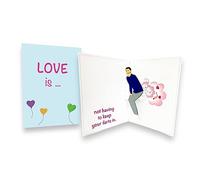 Tarjetas de cumpleaños desplegables sucias - Love Is Not Have To Keep Your Farts In - Divertida tarjeta emergente 3D, regalo para esposa, marido, novia, novio, amigo, cumpleaños y cada amante - 1 tarjeta de 5 x 7 pulgadas, 1 papel de notas, 1 sobre (amor y pedo 1)