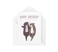 Tarjetas de cumpleaños divertidas | Para él su pareja amor romántico lindo | Mi nutria media | Nutria Novia Novio Marido Esposa Parejas | CBH834