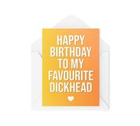 Tarjetas de cumpleaños divertidas, tarjetas de cumpleaños feliz a mi favorito D Head, tarjetas de cumpleaños para él para ella, humor de comedia broma Banter, CBH252