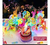 Tarjetas de cumpleaños emergentes 3D, con luz LED soplable de lujo, vela, pastel, música, tarjetas postales, tarjetas de felicitación, ideas de regalos para mujeres, hombres, mamá, esposa, marido,