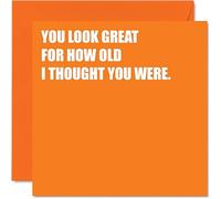 Tarjetas de cumpleaños groseras para hombres y mujeres, con un aspecto genial, divertida tarjeta de feliz cumpleaños para hermano, hermana, colega, amigo, tío, tía, mamá, papá, 145 mm x 145 mm,