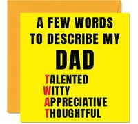 Tarjetas de cumpleaños groseras para papá - Few Words Describe Tw*t - Tarjeta de feliz cumpleaños para papá de parte de hijo e hija, regalos de broma, tarjetas de felicitación ofensivas para el día