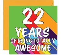 Tarjetas de cumpleaños número 22 para hombres y mujeres, arco iris impresionante, tarjeta de feliz cumpleaños para hombre de 22 años, mujer, amiga, tía, hermana, prima, tarjetas de felicitación de