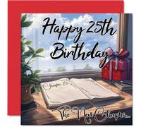Tarjetas de cumpleaños número 25 de anime para mujeres y hombres, The Next Chapter, tarjeta de feliz cumpleaños para hijo, hija, hermano, hermana, tío, tía, sobrina, sobrino, primo, 145 mm x 145 mm,