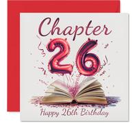 Tarjetas de cumpleaños número 26 para mujeres y hombres, con el comienzo de otro capítulo, tarjeta de feliz cumpleaños para mujer de 26 años, hombre, sobrina, tío, tía, hijo, tarjetas de felicitación