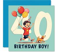 Tarjetas de cumpleaños número 40 para hombres, con globo, tarjeta de feliz cumpleaños para hombre de 40 años, marido, vecino, sobrino, primo, tarjetas de felicitación de cumpleaños de 145 mm