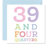 Tarjetas de cumpleaños número 40 para mujeres y hombres, 39 y cuatro cuartos, tarjeta de feliz cumpleaños para mujer de 40 años, hombre, tía, vecino, hijo, tío, tarjetas de felicitación de cumpleaños