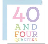 Tarjetas de cumpleaños número 41 para hombres y mujeres, 40 y cuatro cuartos, tarjeta de feliz cumpleaños para hombre de 41 años, mujer, vecino, amigo, tía, hijo, tarjetas de felicitación de
