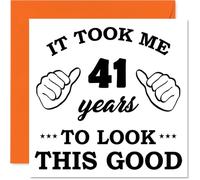 Tarjetas de cumpleaños número 41 para hombres y mujeres, tarjeta de feliz cumpleaños para hombre de 41 años, mujer, colega, hermana, amiga, tía, tarjetas de felicitación de cumpleaños de 145 mm