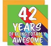 Tarjetas de cumpleaños número 42 para hombres y mujeres, arco iris impresionante, tarjeta de feliz cumpleaños para hombre de 42 años, mujer, amigo, sobrino, vecino, tía, tarjetas de felicitación de