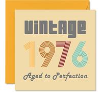 Tarjetas de cumpleaños número 48 para hombres y mujeres - Vintage 1976 Aged To Perfection - Tarjeta de 48 cumpleaños divertida para ella, 145 mm x 145 mm, tarjetas de felicitación de cumpleaños para