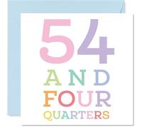 Tarjetas de cumpleaños número 55 para hombres y mujeres, 54 y cuatro cuartos, tarjeta de feliz cumpleaños para hombre de 55 años, mujer, vecino, hija, papá, colega, tarjetas de felicitación de