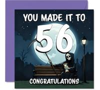 Tarjetas de cumpleaños número 56 para hombres y mujeres - You Made It To - Tarjeta de feliz cumpleaños para hombre de 56 años, mujer, hija, marido, vecino, papá, tarjetas de felicitación de cumpleaños