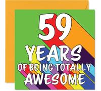 Tarjetas de cumpleaños número 59 para mujeres y hombres, arco iris impresionante, tarjeta de feliz cumpleaños para mujer de 59 años, hombre, tío, hermana, esposa, marido, tarjetas de felicitación de