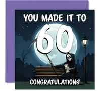 Tarjetas de cumpleaños número 60 para hombres y mujeres - You Made It To - Tarjeta de feliz cumpleaños para hombre de 60 años, mujer, tía, amigo, vecino, abuelo, tarjetas de felicitación de cumpleaños