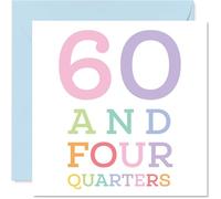 Tarjetas de cumpleaños número 61 para hombres y mujeres, 60 y cuatro cuartos, tarjeta de feliz cumpleaños para hombre de 61 años, mujer, amigo, tío, tía, vecino, tarjetas de felicitación de cumpleaños