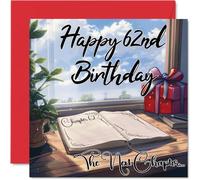 Tarjetas de cumpleaños número 62 de anime para mujeres y hombres, The Next Chapter, tarjeta de feliz cumpleaños para papá, mamá, abuelo, niñera, abuela, tío y primo, tarjetas de felicitación de
