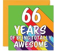 Tarjetas de cumpleaños número 66 para hombres y mujeres, arco iris impresionante, tarjeta de feliz cumpleaños para hombre de 66 años, mujer, hermana, hermano, niñera, primo, tarjetas de felicitación