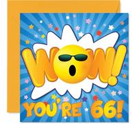 Tarjetas de cumpleaños número 66 para hombres y mujeres, WOW, tarjeta de feliz cumpleaños para hombre de 66 años, mujer, hermana, hermano, niñera, primo, tarjetas de felicitación de cumpleaños de 145