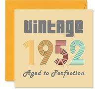 Tarjetas de cumpleaños número 73 para hombres y mujeres - Vintage 1952 Aged To Perfection - Tarjeta de 73 cumpleaños divertida para ella y él, tarjetas de felicitación de 145 mm para mamá, papá,