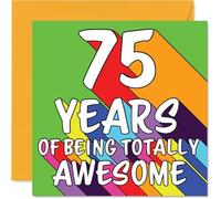 Tarjetas de cumpleaños número 75 para mujeres y hombres, arco iris impresionante, tarjeta de feliz cumpleaños para mujer de 75 años, hombre, hermana, abuelo, abuela, niñera, tarjetas de felicitación