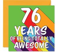Tarjetas de cumpleaños número 76 para hombres y mujeres, arco iris impresionante, tarjeta de feliz cumpleaños para hombre de 76 años, mujer, abuelo, tío, hermana, abuela, abuela, tarjetas de