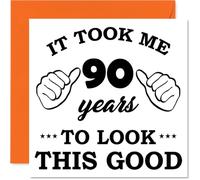 Tarjetas de cumpleaños número 90 para mujeres y hombres, con texto en inglés "It Took Me", tarjeta de feliz cumpleaños para mujer de 90 años, hombre, esposa, abuelo, niñera, papá, tarjetas de